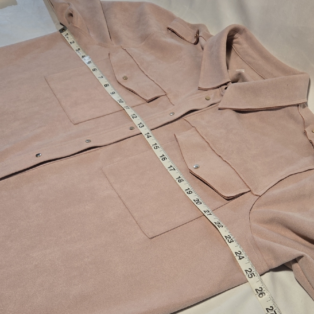 Tribal Jeans Dusty Pink Ultrasuede Utility Jacket - Picture 7 of 11